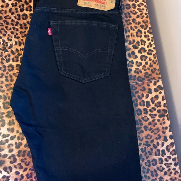 ✨BLACK  LEVI’S JEANS 501 MEN Boots cut 34 x 34👖 - Picture 5 of 10